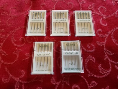 25 Groz-Beckert Quilting Sewing Needles 15x1 130/705h H-Q 3- 90/14, 2- 75/11 LOT