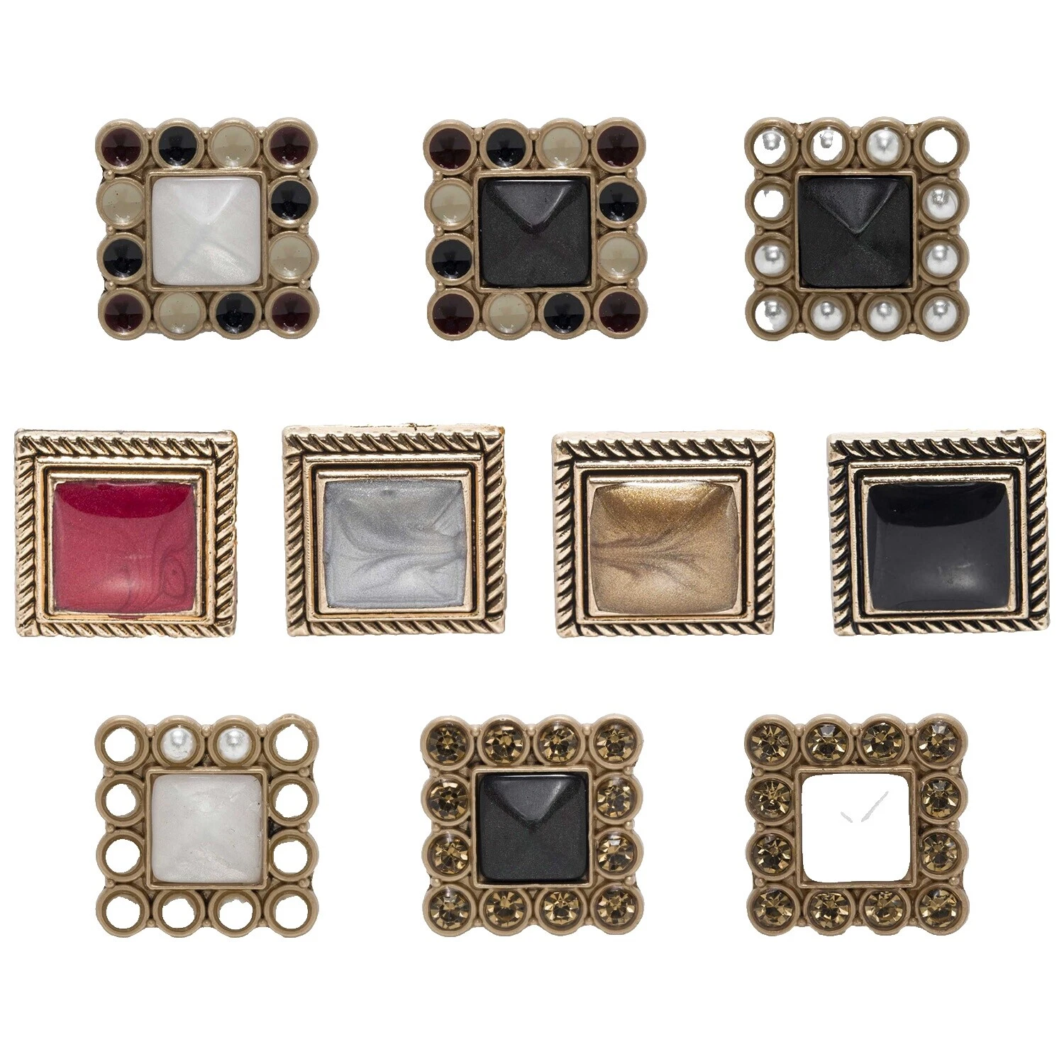 Upholstery Square Metal Sewing Buttons