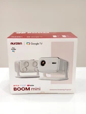 AURZEN Boom Mini 110° Stand 1080P 500 ANSI Lumens Smart Projector Google TV