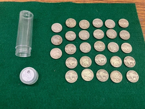 1929 S BUFFALO NICKELS, VERY FINE, 1 Partial Circulated Roll of 28