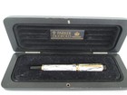 RARE PARKER DUOFOLD FOUNTAIN PEN WHITE LACQUER MARBLE EFFECT 18CT 750 GOLD NIB