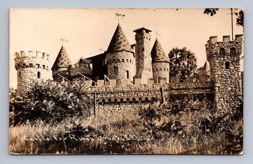 Dreamland Castle House RPPC Fox River Grove Illinois Vintage Photo Postcard 1942 - 第 1/2 張圖片