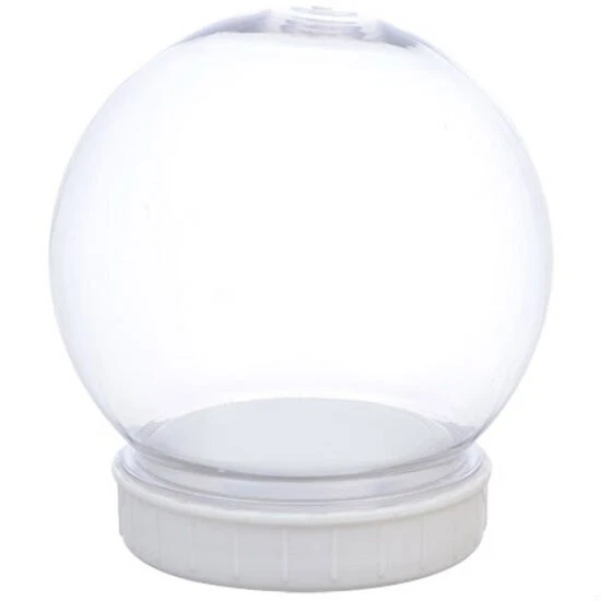 DIY Christmas Clear Plastic Snow Globe Screw Off Cap Instructions 4.25 ~  Qty 1