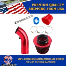 76mm 3'' Cold Air Intake Filter Induction Pipe Power Flow Hose System Accessory