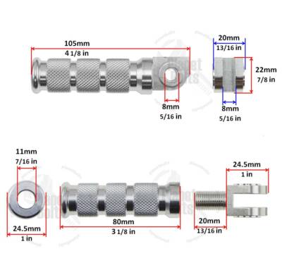 Silver Front Rear Sport Foot Peg Set For Yamaha YZF R1 R6 Step