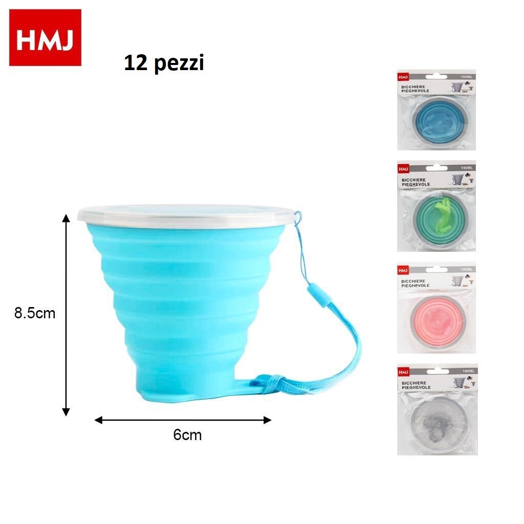 Set De 12 Piezas Vaso Plegable De Silicona Colorido Escuela HMJ