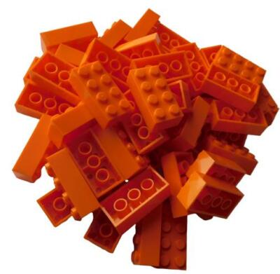 Lego 50 orange Steine 2x4 Basicsteine (3001)  Stein Neu bricks brick 