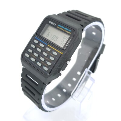 NOS CASIO CA-55 CALCULATOR WR ALARM CHRONO VINTAGE DIGITAL WATCH
