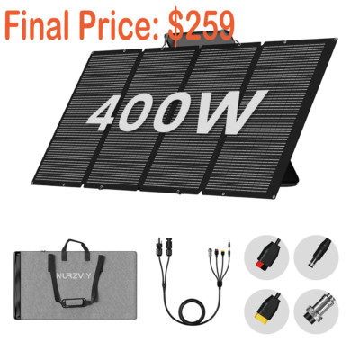 NURZVIY 400W Portable Solar Panel Foldable Solar Modules for Outdoor Camping