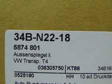 Aussenspiegel links manuell VW Transporter T4 Kasten/Kombi (Typ:70/7D) Aussenspiegel links manuell VW Transporter T4 Kasten/Kombi (Typ:70/7D)
