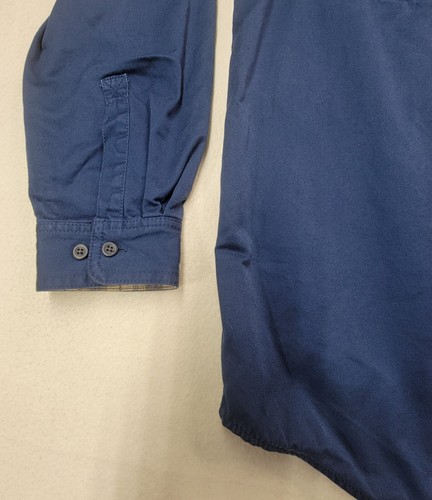 LL Bean Hemd Herren L blau Baumwolle kariert Flanell gefüttert Arbeit Hausarbeit Shacket - Bild 4 von 7