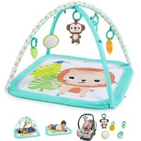 Bright Starts Safari Blast Baby Spielmatte Krabbeldecke Mit 5 Spielzeuge Affe