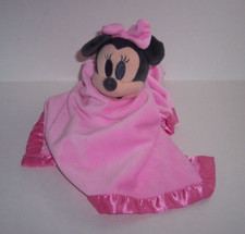 Disney Baby Minnie Mouse Lovey Pink With Satin Trim 15" Security Blanket
