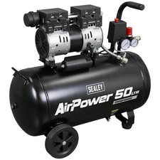 Sealey SAC5000S Low Noise Oil Free Direct Drive Air Compressor 50 Litre 240v