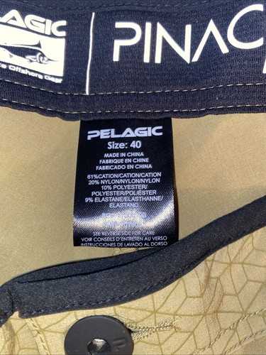 NWT PELAGIC Pinacol Hybrid Teflon High Performance Fishing Shorts Khaki Size 40 - Picture 5 of 11