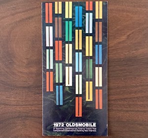 1972 Oldsmobile Exterior Color Paint Chip Selector Brochure 442 Cutlass Toronado