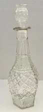 Anchor Hocking Clear Glass Wexford Diamond Wine/Whiskey Decanter w/Stopper SALE!