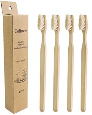 Bamboo Toothbrushes Boar Bristle Toothbrush Biodegradable Natural Bamboo Wood...