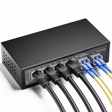 6 Port 2.5Gb Ethernet Switch Unmanaged Network Switch | 4 x 2.5 Gigabit | 2 x.
