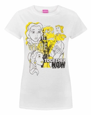 Disney Beauty And The Beast Blanc Belle T-shirt à manches courtes Femme - Photo 1/4