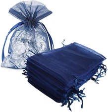 Set of 50 Organza Drawstring Gift Bags for Jewelry,Toiletry,Sheer Fabric 4x6 Inc