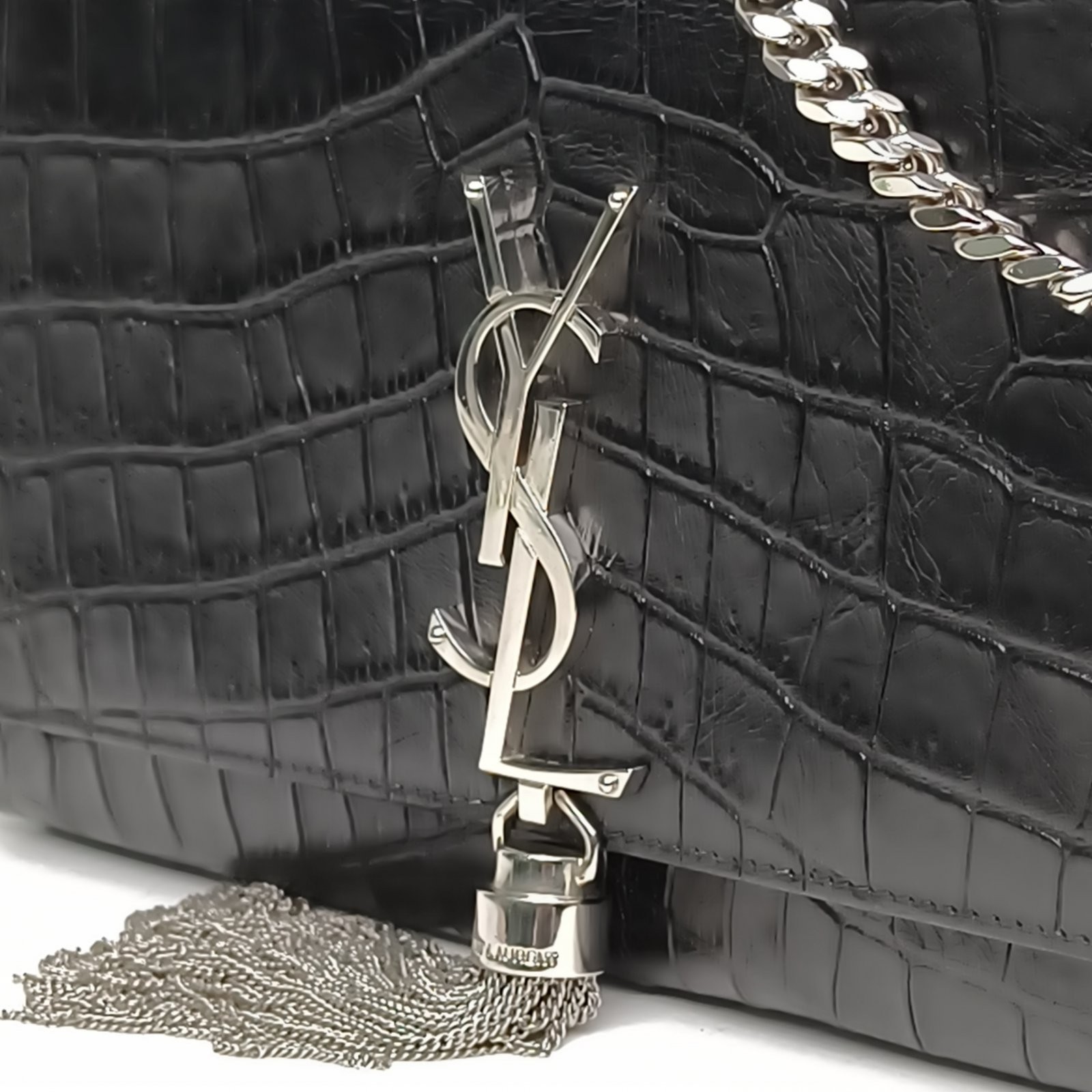 SAINT LAURENT KATE Medium 24cm Tassel Black Calfskin P255130012 thumbnail 7