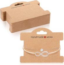 50PCS Brown Bracelet Display Cards, Jewelry 3.93  3.14 inches,