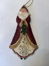 Kurt S Adler Vintage 90's Santa Claus Ornament resin 7” Rustic Country Christmas