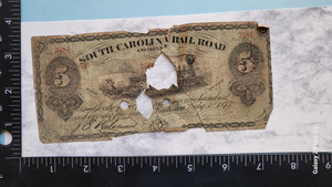 vintage original South Carolina Railroad history $5 paid large ticket signed