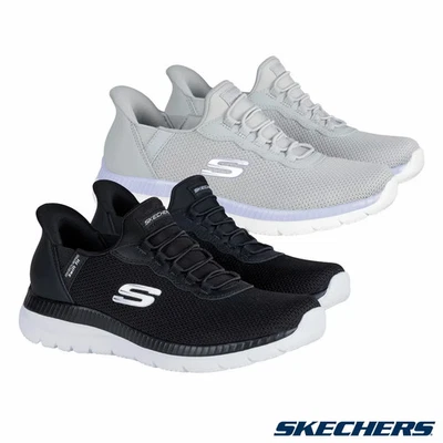 SKECHERS TRAINERS Womens Black SWIFT FIT Sketchers SLIP-INS Ladies Walking Shoes