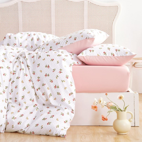 - Floral Comforter Set, Coquette Cottagecore Aesthetic Cute Flower Rose Pattern  - Picture 5 of 7