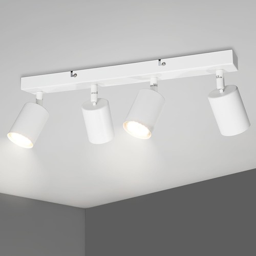 Faretto Soffitto GU10 Faretti LED Orientabili Lampadario Bianco Con 4 Luci