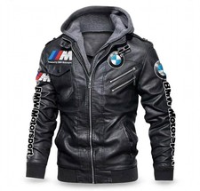 Mens Bmw Motorsport Style Leather Jacket Black Motorcycle Biker Jacket