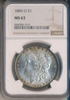 1885-O MORGAN SILVER DOLLAR **NGC CERTIFIED MS 63** FREE SHIPPING!!