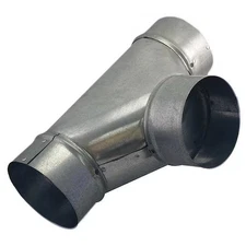 Greenseam Grftj12ga26 Round Duct Tee, 12 In Duct Dia, Galvanized Steel, 26 Ga