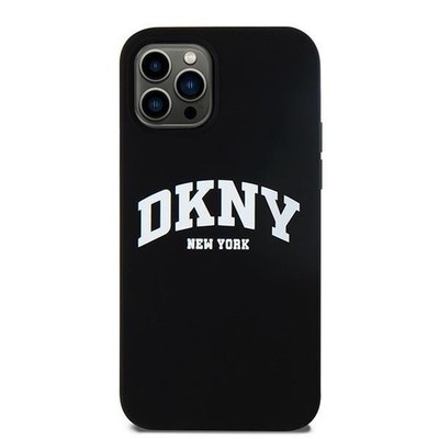 DKNY iPhone 12 Pro / 12 Hülle Case Cover MagSafe Liquid Silicone Arch Logo Black