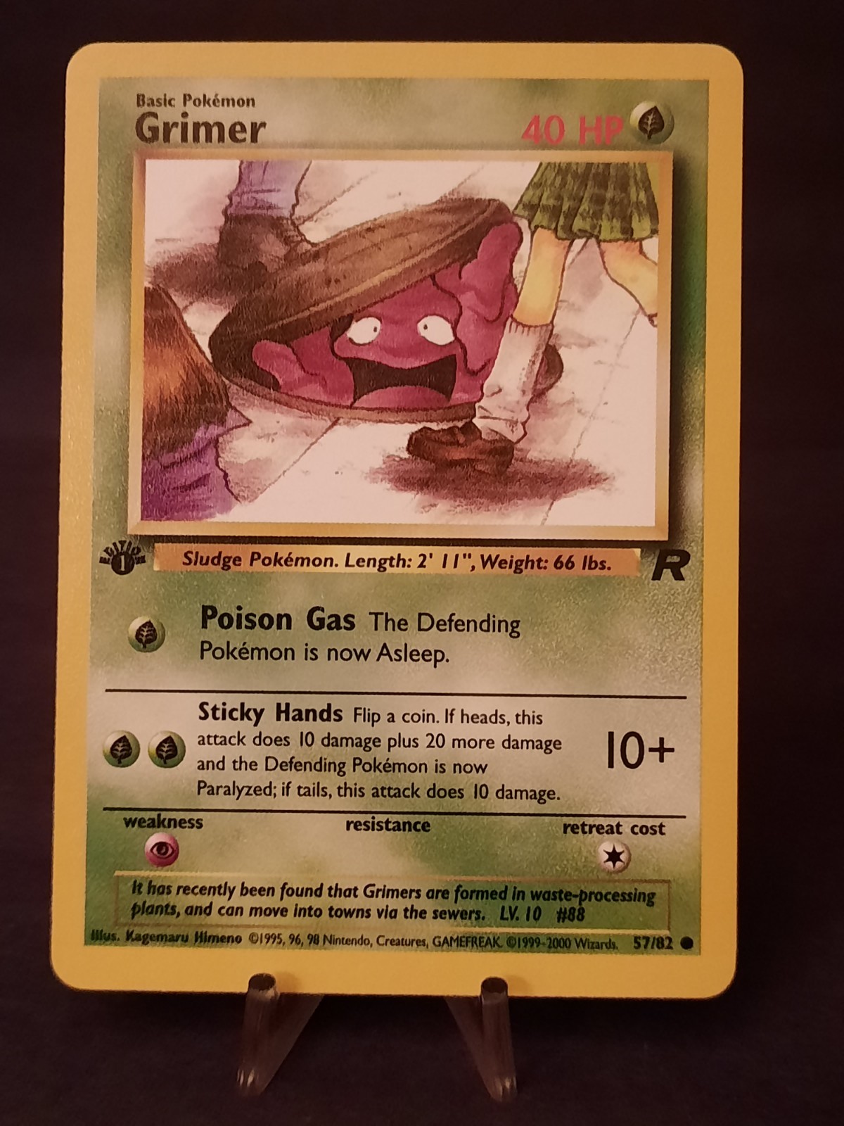 Pokémon Card Team Rocket 1st Edition Regular Finish Grimer 57/82 VLP-NM