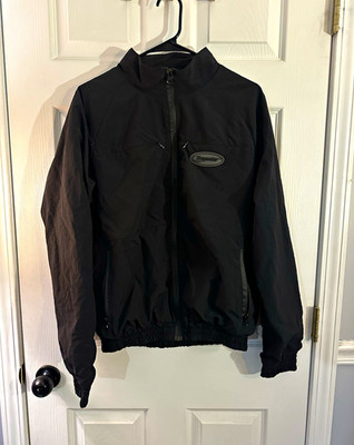 Trapstar Men's Black Nylon Full Zip Jacket Stand-Up Collar Logo Zipped Pockets M