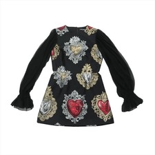 Dolce & Gabbana Silk × Polyester Dress 40 Ladies' Black F6A7VT Sacre Heart