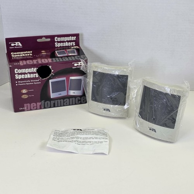 #ad #ad Vintage Cyber Acoustics CA 2.2 Portable Computer Speakers NOS NEW 90s Plug Play $14.99