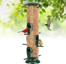 FEED GARDEN Metal Bird Feeder - 6 Port Tube Feeder for Outdoors, Heavy Duty Squi