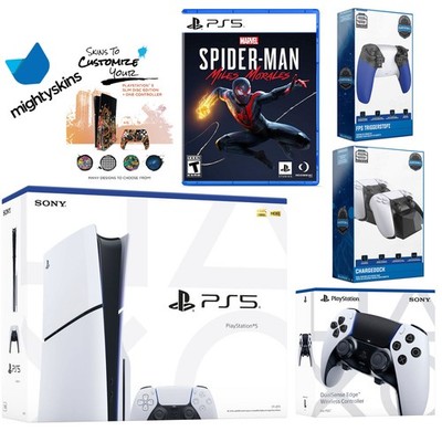 Sony Playstation 5 Slim Disc w/ Spider-Man Miles Morales & Extra EDGE Controller