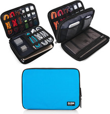 Double Layer Electronic Accessories Organizer, Travel Gear Bag for Cables, USB F