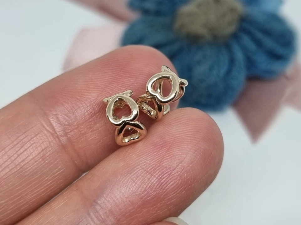 NEW Genuine Pandora 14k Yellow Gold Open Heart Spacer Charm X 2 💕BOXED G585 ALE - Image 2 of 4