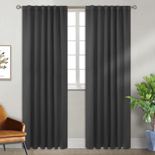 Rod Pocket and Back Tab Blackout Curtains for Bedroom - Thermal Insulated Room D