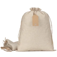 Burlap Bags with Drawstring - 10Pcs 12x16 Original Favor Sacks for Wrapping C...