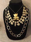 Vintage & Modern Rhinestone And Gold tone Costume Jewelry Lot  Of 7  Pieces