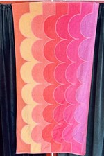 Vintage Warm Tone Scallop Beach Towel Made in...