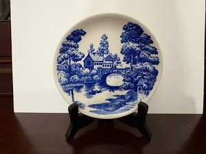 Nasco Blue & White Bread Plates (2) Japan Vintage Lakeside pattern
