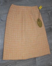 Vintage Woman's Skirt Size 6 Original Tag The Villager Pale Orange  White Lined
